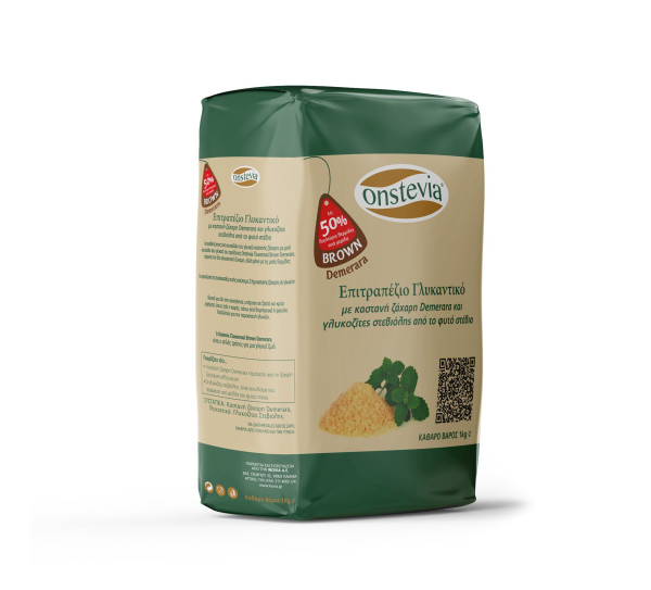 ONSTEVIA ΓΛΥΚΑΝΤΙΚΟ 50% ΘΕΡΜΙΔΕΣ ME ΚΑΣΤΑΝΗ ΖΑΧΑΡΗ DEMERARA  1 kg